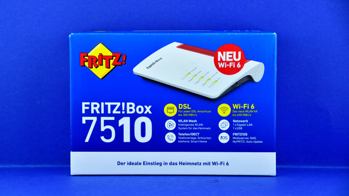 Verpackung der AVM Fritzbox 7510 (Bild: Harald Karcher)